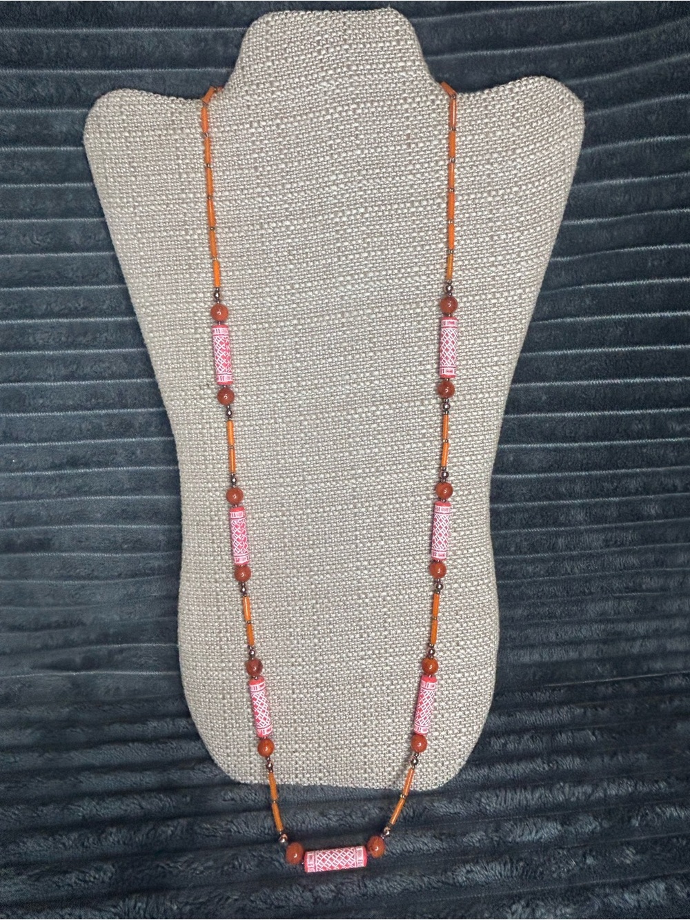 Long Boho Beaded Necklace